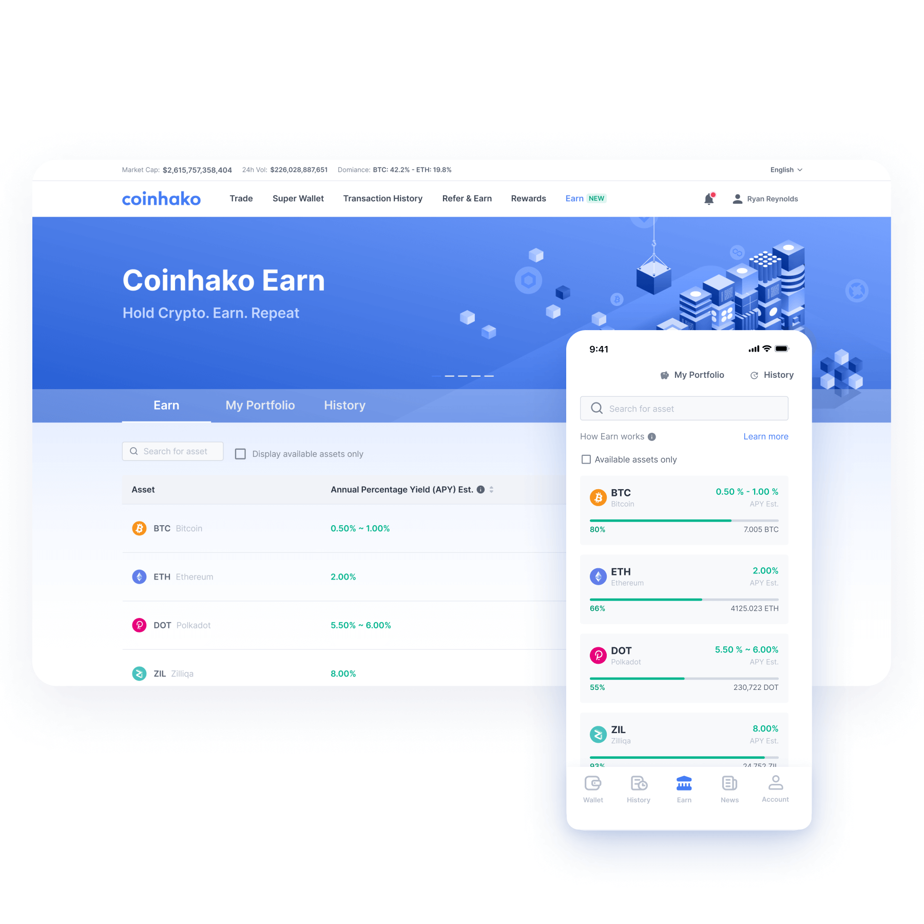 Earn crypto with coinhako earn step 1